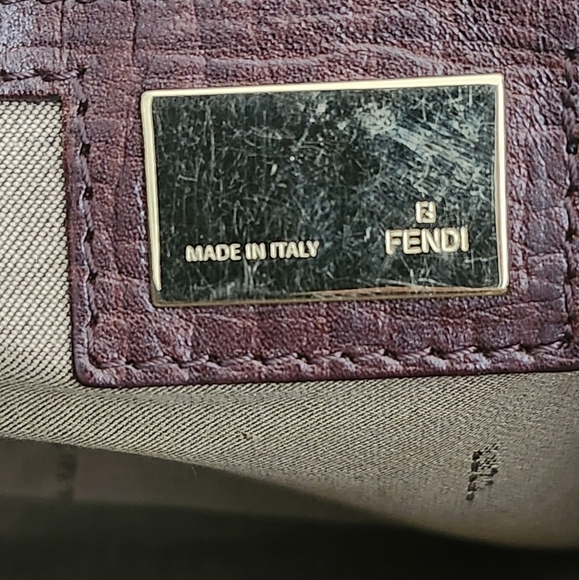 Fendi Brown Zucchino Canvas and Leather Tote - Picture 11 of 14